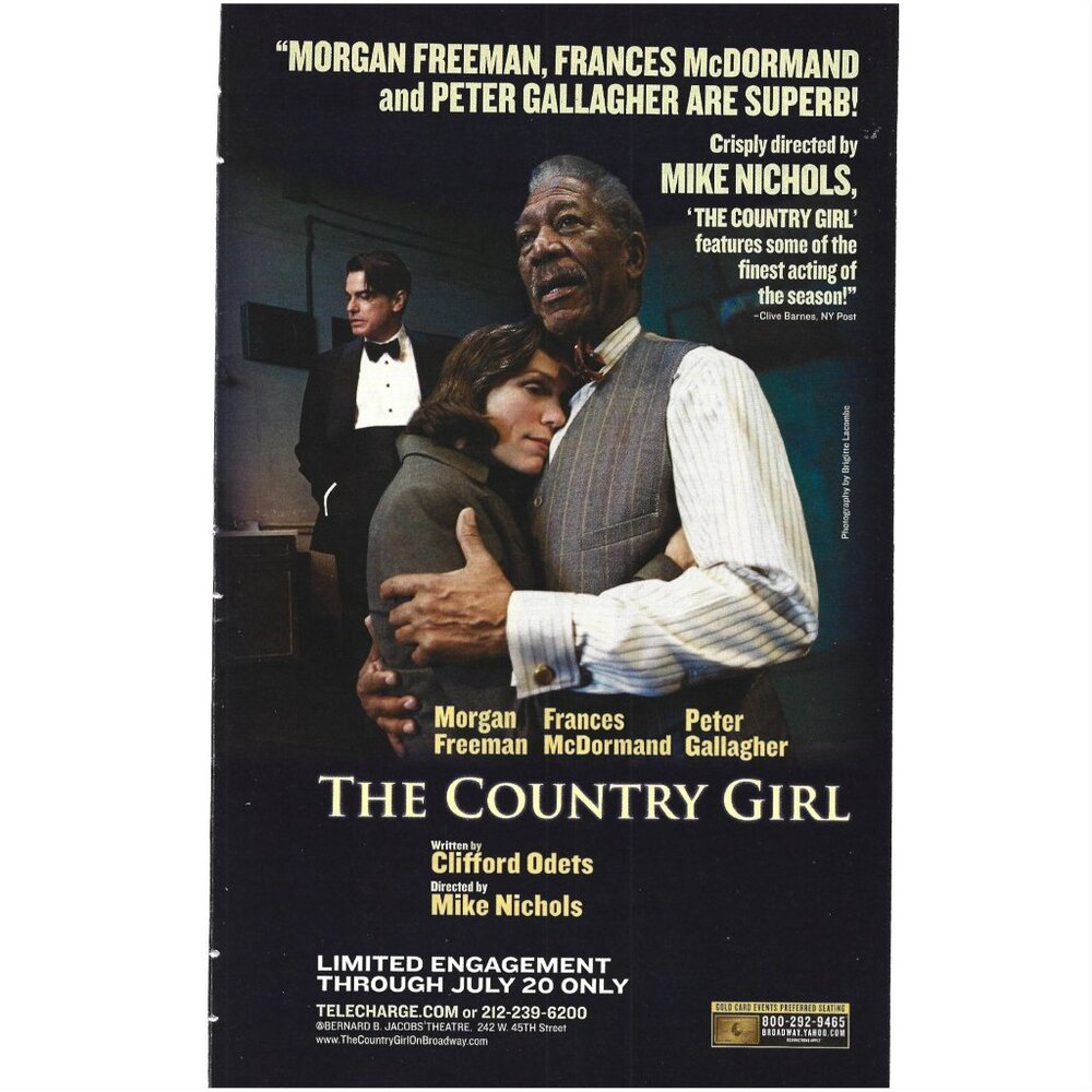 Country Girl Morgan Freedman Mcdormand Gallagher Broadway Theatre 2000s Print Ad